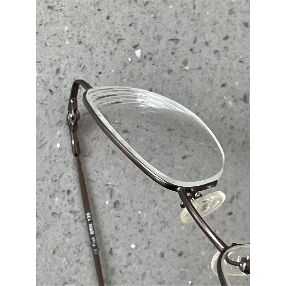 Noveau Eyewear Fisk BRN Brown 49-20-135 half rim eyeglasses Frames ONLY